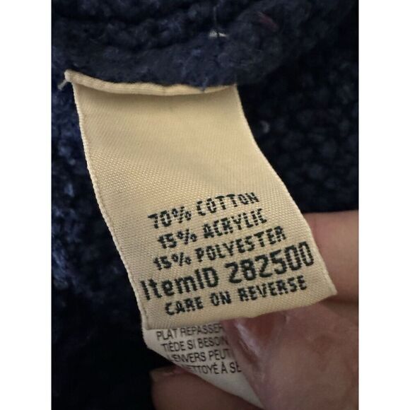 LL Bean Womens Marled Blue Cardigan Sweater Shawl Collar Cable Knit M - Picture 6 of 6